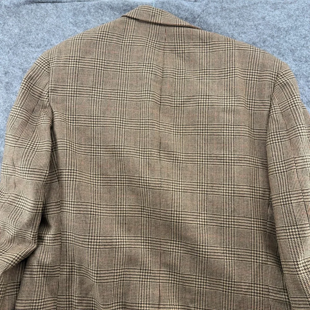 Brooks‎ Brothers Sport Coat VTG 43LG Tan Glen Plaid Two Button Blazer Jacket USA